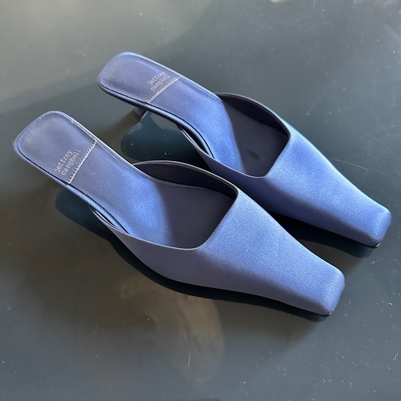 Jeffrey Campbell Shoes - Jeffrey Campbell Navy Blue Square-Toe Heels